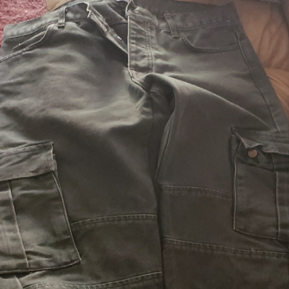 Canvas button fly  jeans non stretchy